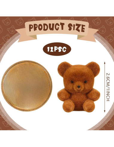 12 Mini Osos Acolchados Hungdao para Decoración de Pasteles