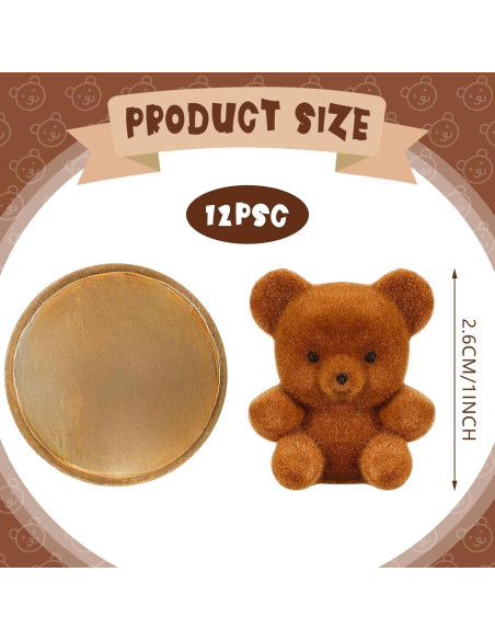 12 Mini Osos Acolchados Hungdao para Decoración de Pasteles