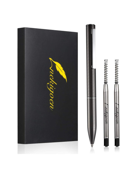 Bolígrafo Retráctil de Acero Inoxidable Nekigoen B2 Gris Oscuro