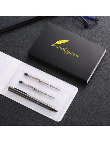 Bolígrafo Retráctil de Acero Inoxidable Nekigoen B2 Gris Oscuro