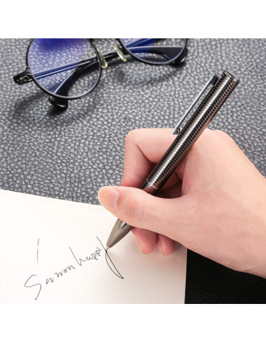 Bolígrafo Retráctil de Acero Inoxidable Nekigoen B2 Gris Oscuro