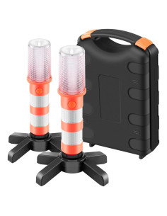 Kit de Bengalas LED de Emergencia OurLeeme - 2 Juegos Naranja