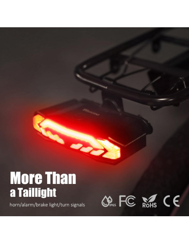 Luz Trasera WSDCAM para Bicicleta con Señales de Giro y Alarma