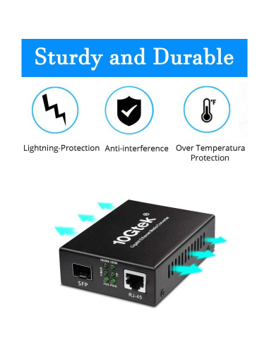 Convertidor de Medios SFP a RJ45 HiFiber 1000Base-LX 20km