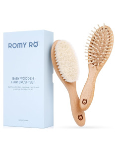 Juego de Cepillos de Pelo de Madera ROMY RO - 2 Piezas