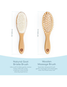 Juego de Cepillos de Pelo de Madera ROMY RO - 2 Piezas 2