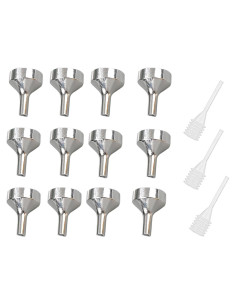 12 Embudos de Metal Yansanido 3.81 cm + 3 Pipetas 6.6 cm