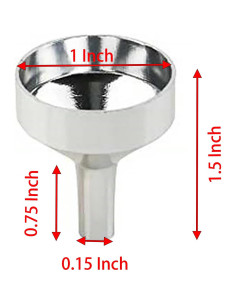 12 Embudos de Metal Yansanido 3.81 cm + 3 Pipetas 6.6 cm 2