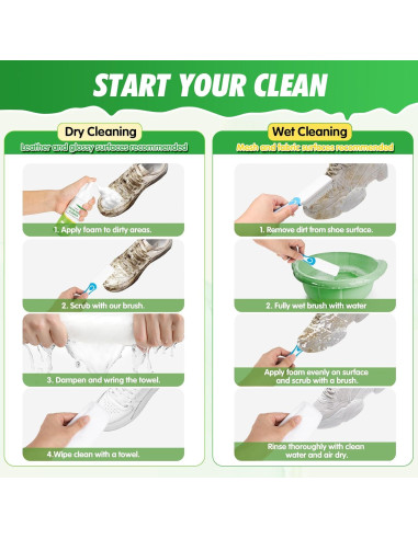 Limpiador de Zapatos en Espuma GLOWPOINT 200 ml Kit Completo