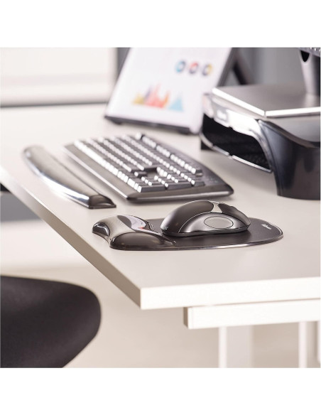Almohadilla de Gel Crystals Fellowes 9112101 Soporte Negro