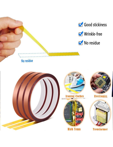 Cinta Térmica Resistente al Calor VIKDOOK 10mm x 33m - 3 Rollos