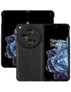 Funda de Cuero Genuino para OnePlus Open - Negro 2