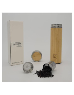 Botella de bambú con infusor 500ml Infusiones y más