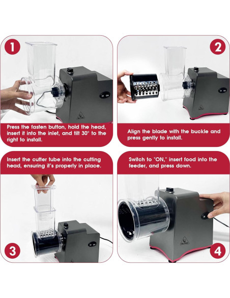 Rallador de Queso Eléctrico ULTAC 250W con 7 Cuchillas