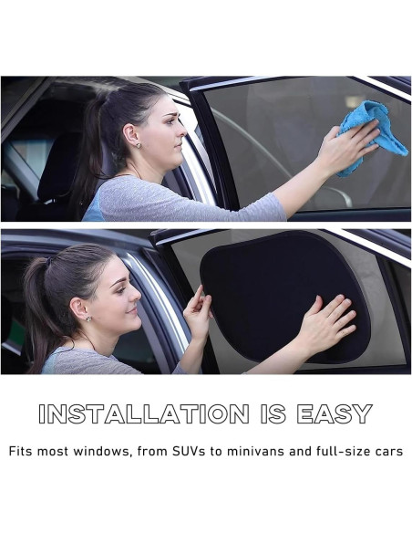 2 Sombrillas para Ventanas de Auto Ohleats 53x36 cm UV