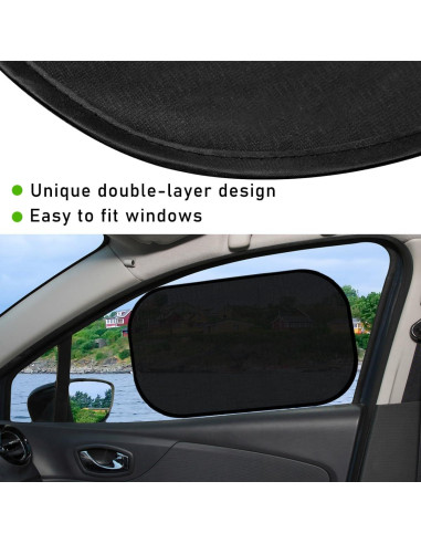 2 Sombrillas para Ventanas de Auto Ohleats 53x36 cm UV