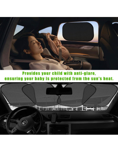 2 Sombrillas para Ventanas de Auto Ohleats 53x36 cm UV