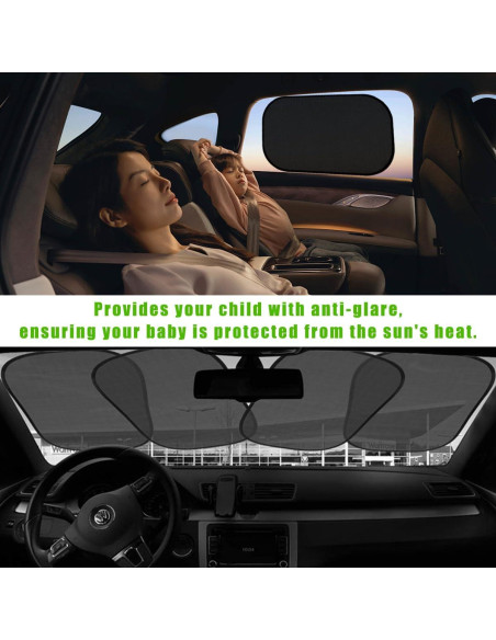 2 Sombrillas para Ventanas de Auto Ohleats 53x36 cm UV