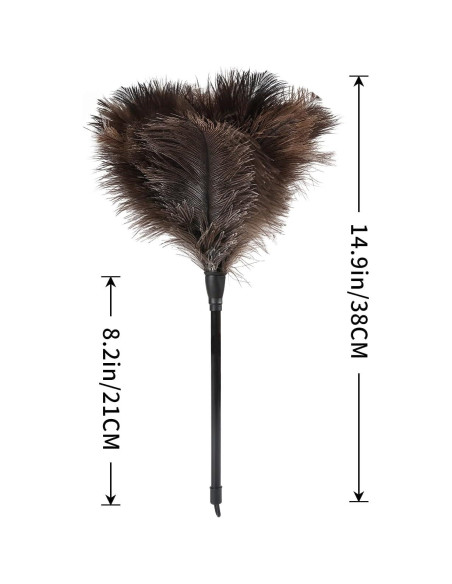 Plumero de Avestruz Daieeparty 37.8 cm Mango Plástico