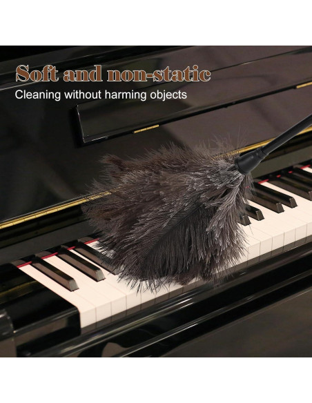 Plumero de Avestruz Daieeparty 37.8 cm Mango Plástico