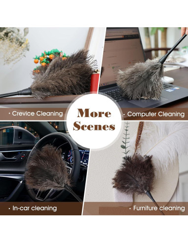 Plumero de Avestruz Daieeparty 37.8 cm Mango Plástico