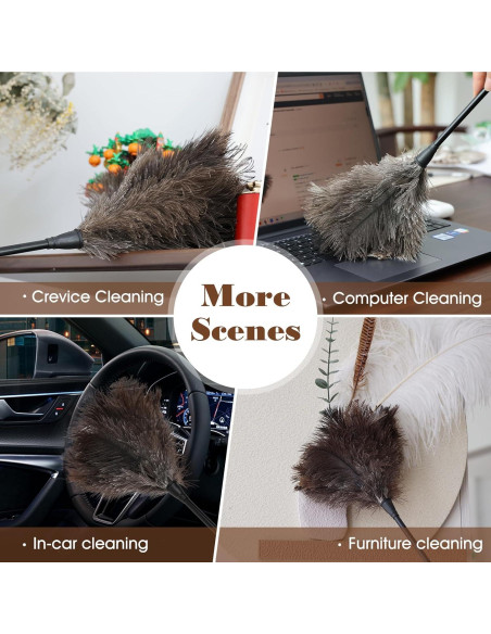 Plumero de Avestruz Daieeparty 37.8 cm Mango Plástico