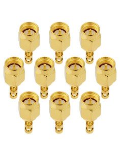 10 Conectores SMA Macho Soldadura 50 Ohm para RG178 1.37mm