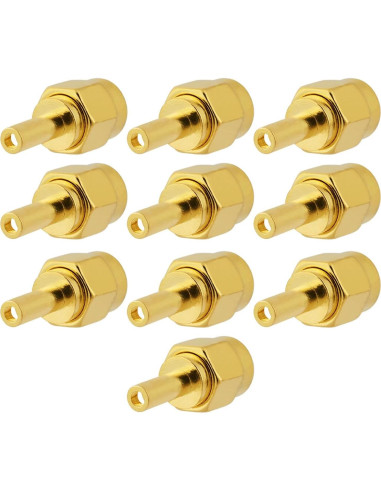 10 Conectores SMA Macho Soldadura 50 Ohm para RG178 1.37mm