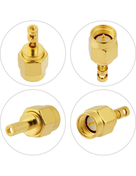 10 Conectores SMA Macho Soldadura 50 Ohm para RG178 1.37mm