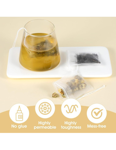 50 Bolsitas de Té Desechables Nylon Ymapinc 7x5.5 cm