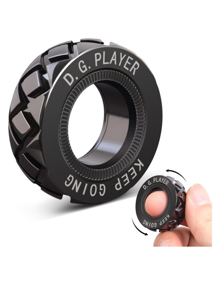 Anillo Giratorio Antiestrés D.G.PLAYER Negro Ajustable EDC
