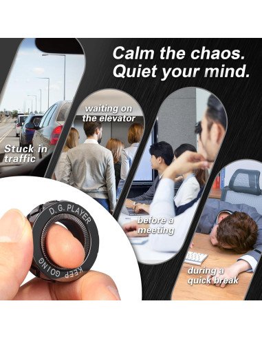 Anillo Giratorio Antiestrés D.G.PLAYER Negro Ajustable EDC