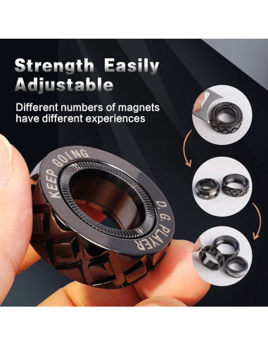 Anillo Giratorio Antiestrés D.G.PLAYER Negro Ajustable EDC