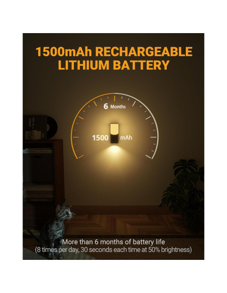 Aplique de Pared Recargable Lyridz LED con Sensor de Movimiento