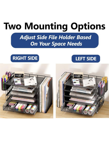 Organizador de Escritorio OPNICE 5 Niveles Metal Negro