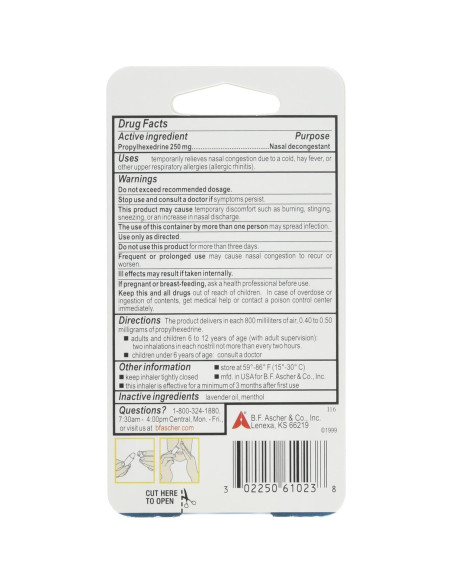 Inhalador Descongestionante Nasal Benzedrex - 6 Cuentas