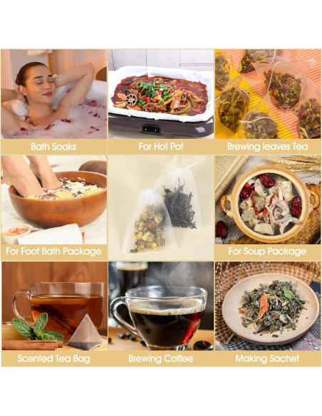 50 Bolsitas de Té Desechables Nylon Ymapinc 7x5.5 cm