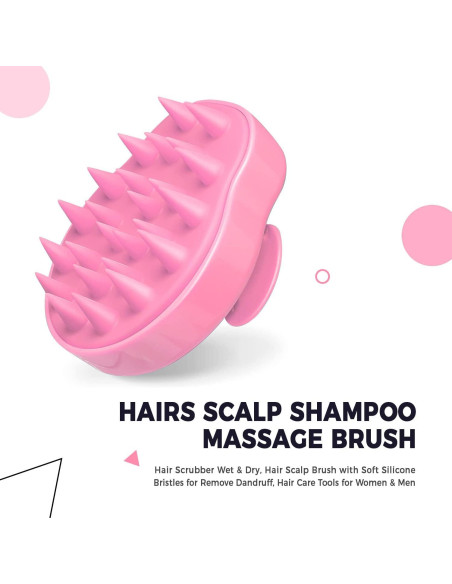 Masajeador de cuero cabelludo RELAXO Rosa para cabello sano