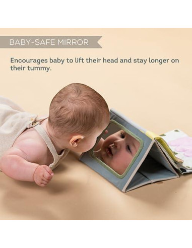 Libro Sensorial Boca Abajo Taf Toys - Texturas y Espejo 0-6 Meses