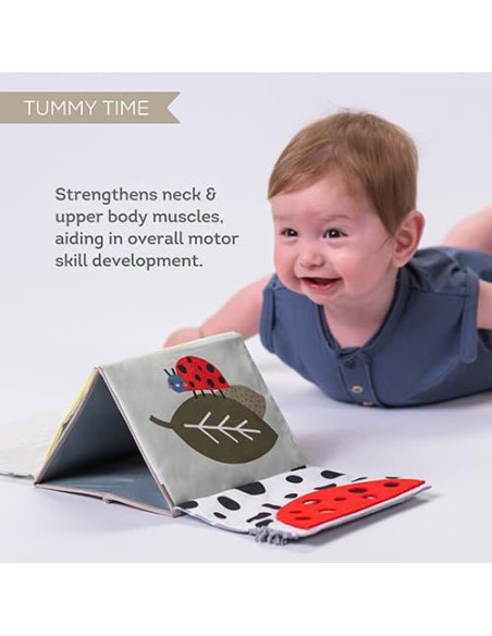 Libro Sensorial Boca Abajo Taf Toys - Texturas y Espejo 0-6 Meses