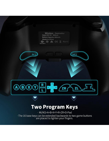 Controlador Inalámbrico AceGamer 2 Pack para Nintendo Switch - Joystick Hall, Turbo, Vibración