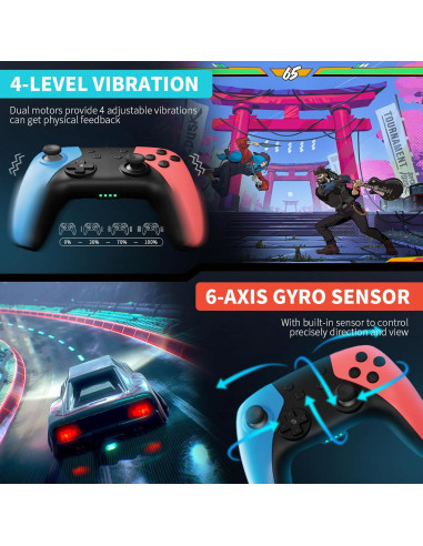 Controlador Inalámbrico AceGamer 2 Pack para Nintendo Switch - Joystick Hall, Turbo, Vibración
