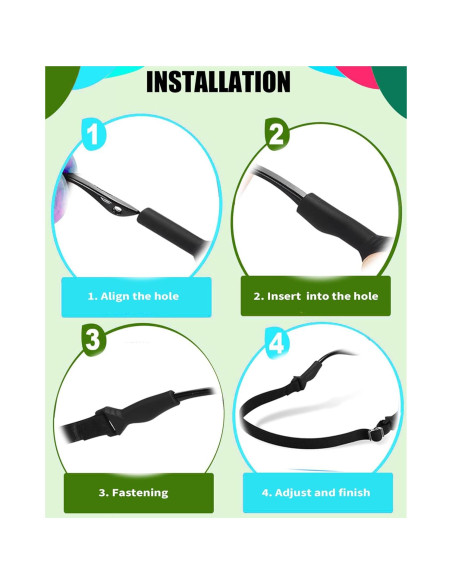 Correa de Gafas para Niños AURAADORN Ajustable 16.5-25.4 cm