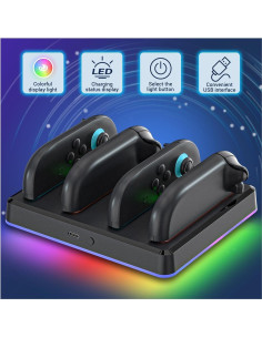 Dock de Carga Rápido NANANINO para 2 Controladores Joy-Con 2