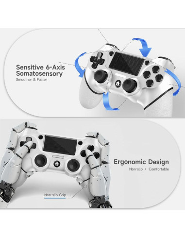 Paquete de 2 Controladores Inalámbricos AceGamer PS4 - Blanco
