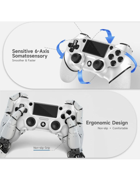 Paquete de 2 Controladores Inalámbricos AceGamer PS4 - Blanco
