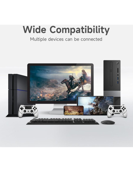 Paquete de 2 Controladores Inalámbricos AceGamer PS4 - Blanco