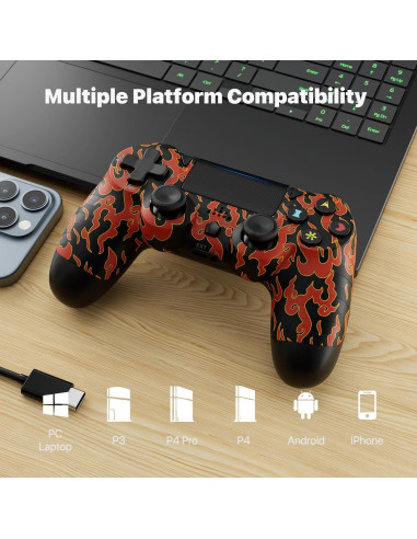 Controlador Inalámbrico Kujian para PS4 con Touchpad y Giroscopio