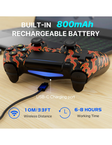 Controlador Inalámbrico Kujian para PS4 con Touchpad y Giroscopio