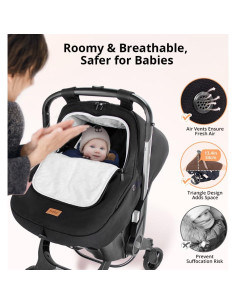 Cubierta de Asiento de Coche para Bebé Bioby Negra Impermeable 2